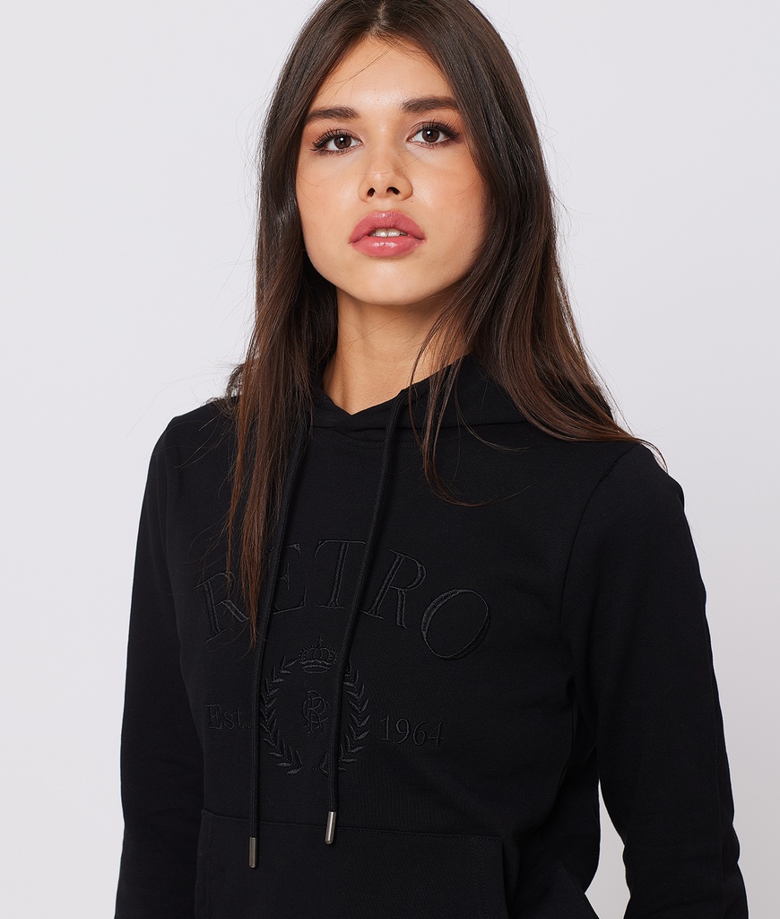 Lottie Hoodie Jogging Top, Black