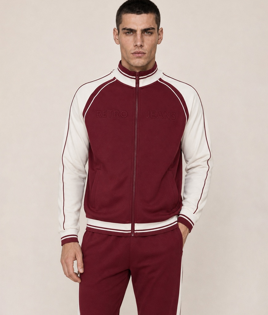 Zayn Zip Up Jogging Top, Bordeaux