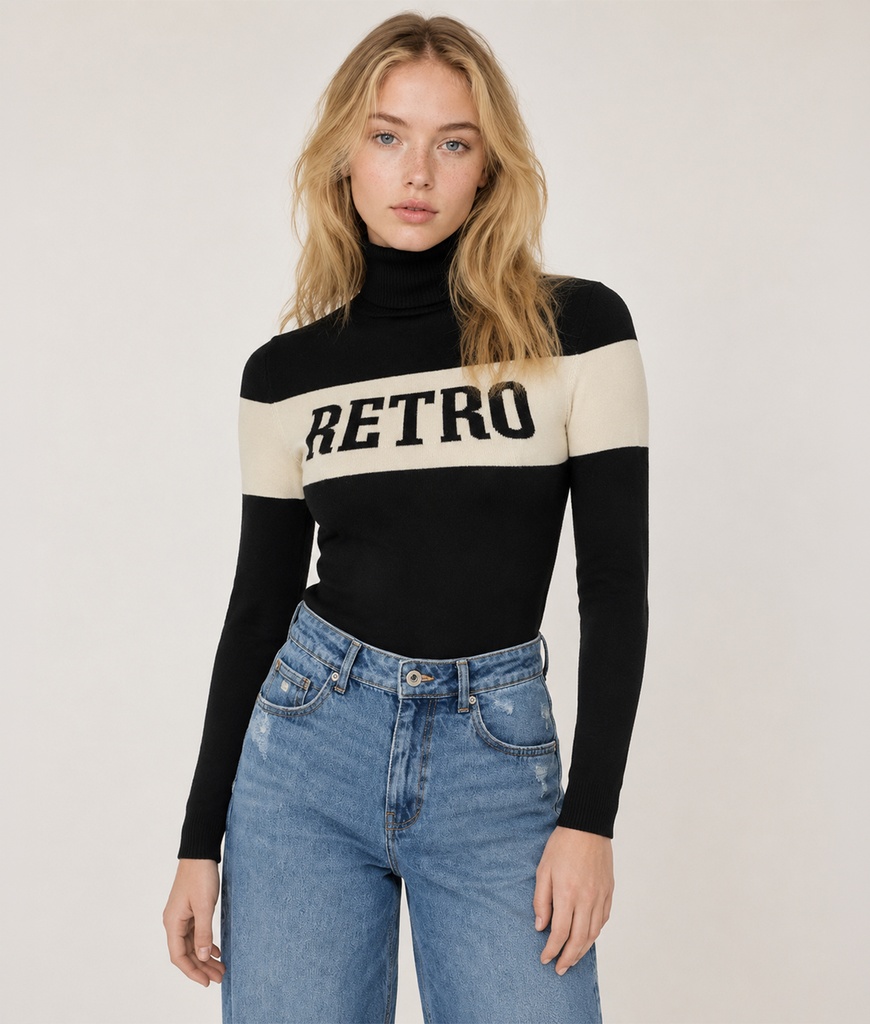 Alanna Turtleneck Sweater, Black