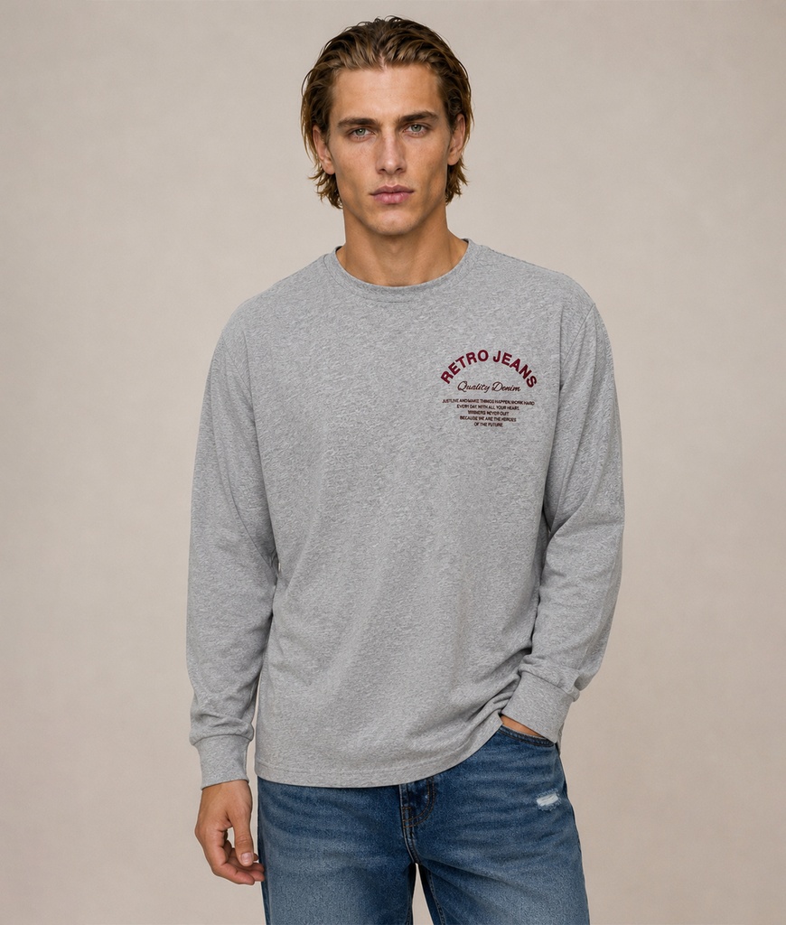 Zion B Long Sleeves, Grey Melange