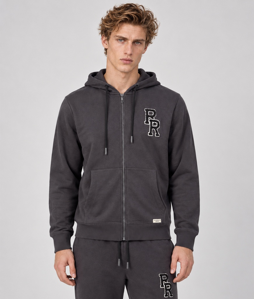 Kay Zip Hoodie Jogging Top, Anthracite