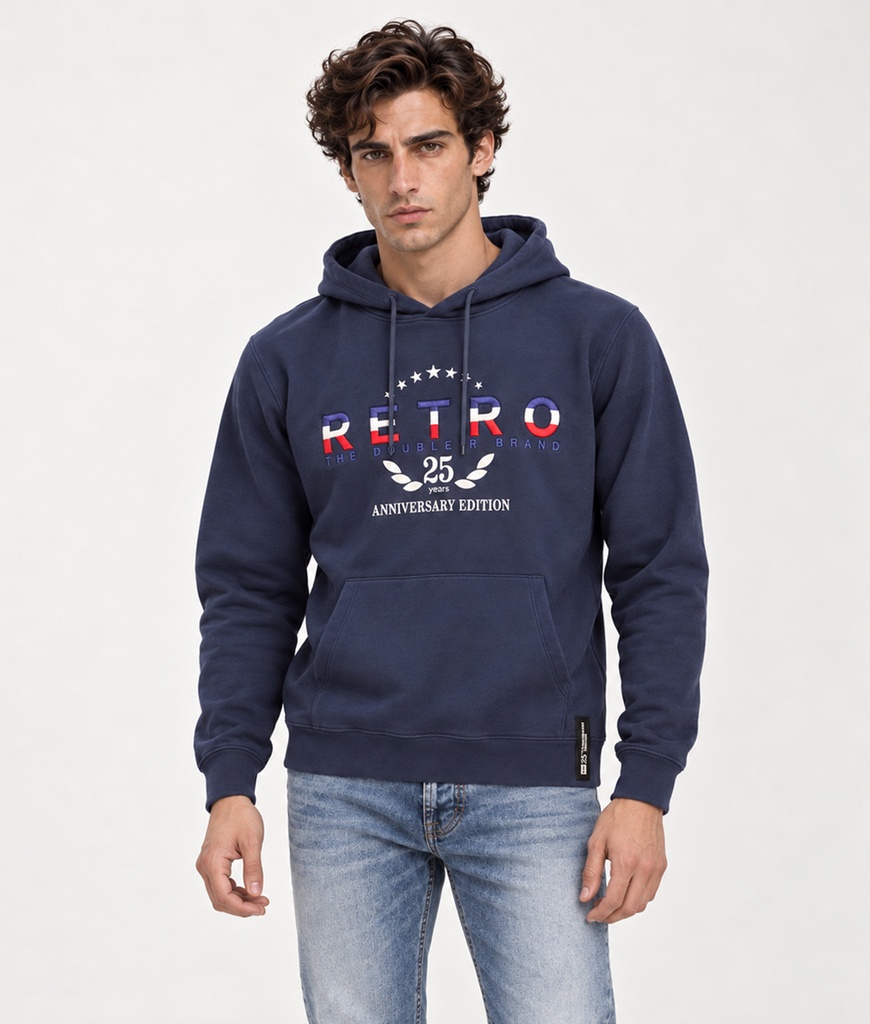 Anniversary M Hoodie Jogging Top, Blue