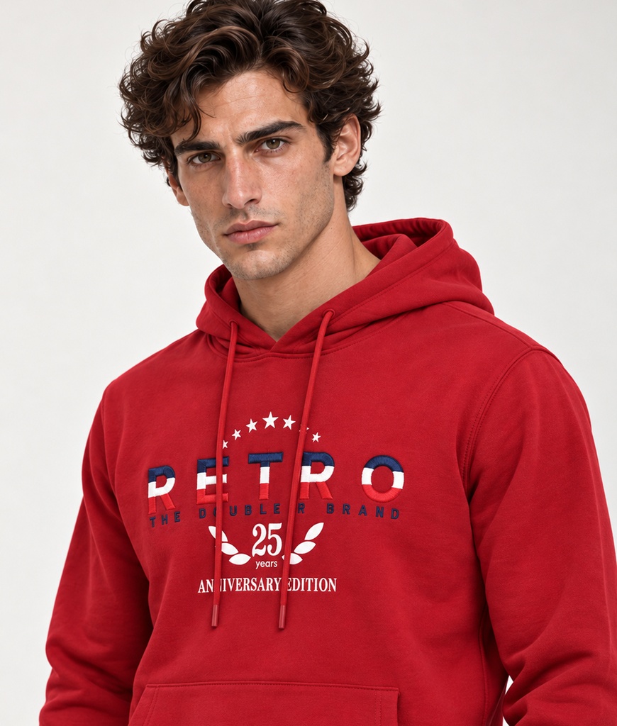 Anniversary M Hoodie Jogging Top, Red
