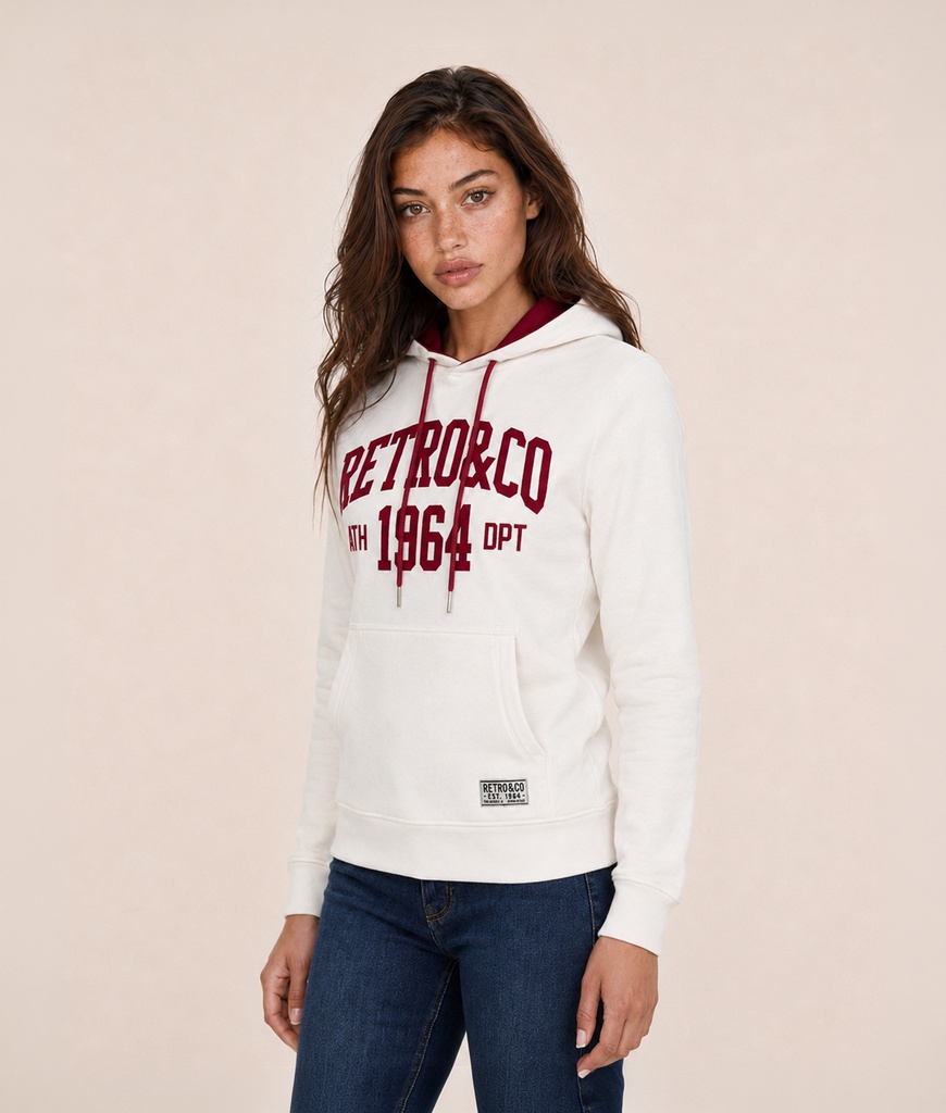 Barb Hoodie Jogging Top, Off White