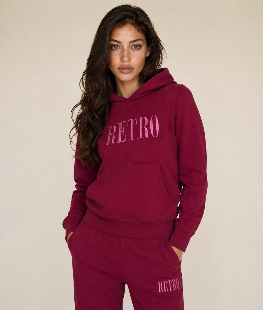 Anastacia Hoodie Jogging Top, Bordeaux