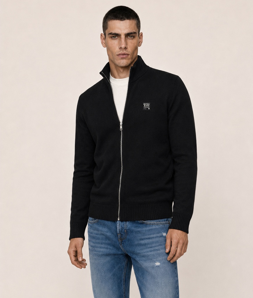 Brendan Zip Up Sweater, Anthracite