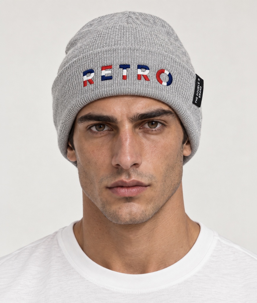 Anniversary M Knitted Hat, Grey Melange