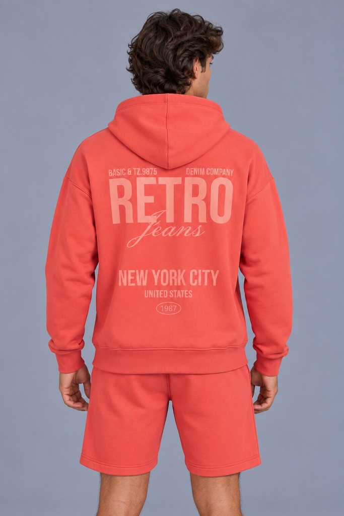 Rod Zip Hoodie Jogging Top, Salmon