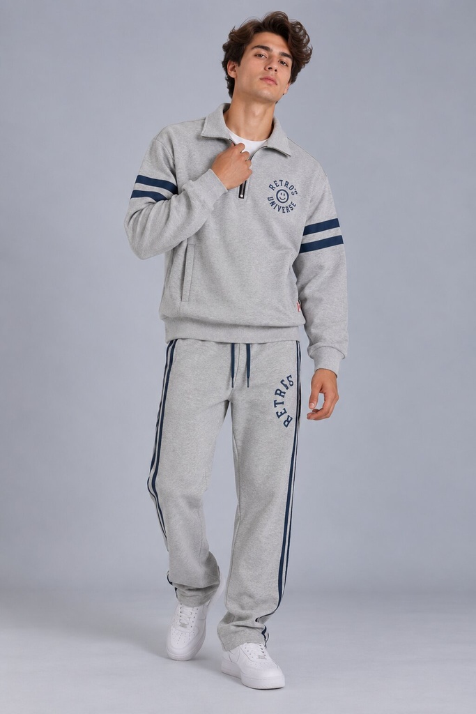 Tiger Jogging Pants, Grey Melange