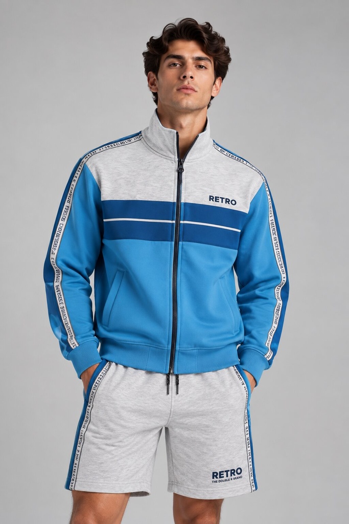 Astor Zip Jogging Top, Light Grey Melange