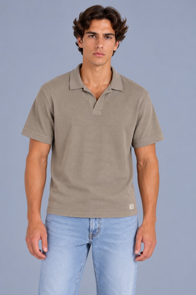 Portofino Knitted Polo, Taupe