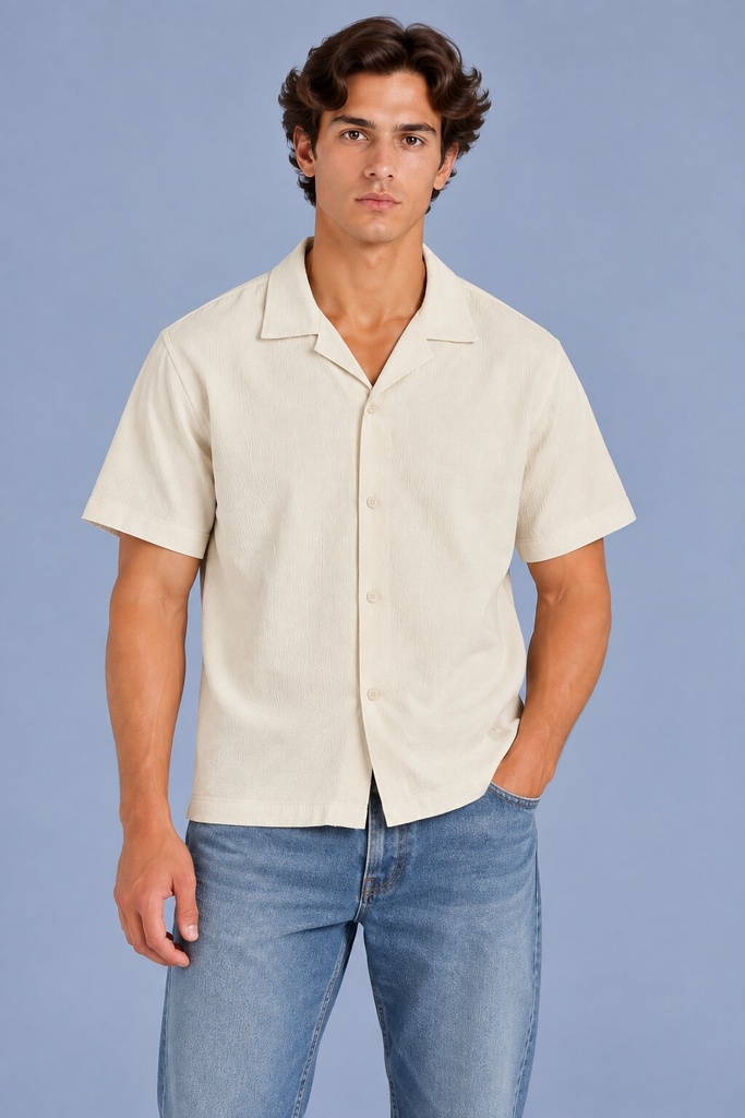 Toscana Short Sleeves Shirt, Ecru