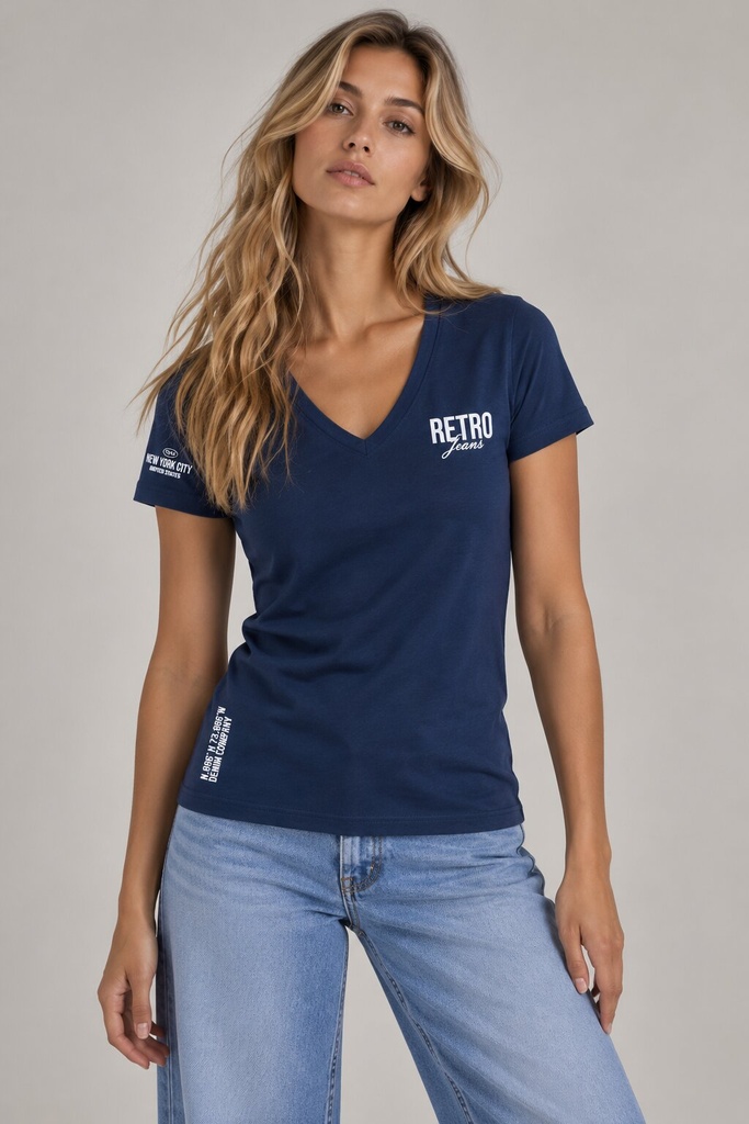 Kendall V T-Shirt, Dark Blue