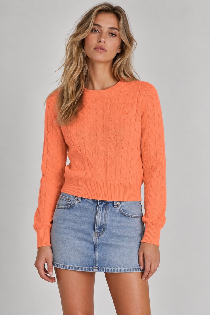 Rosalind Sweater, Neon Coral