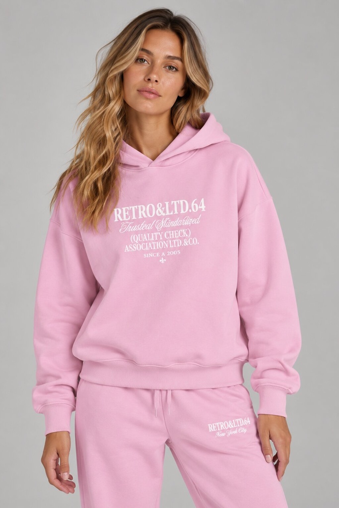 Kylie Hoodie Jogging Top, Light Pink