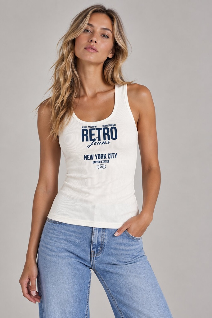 Kendall Boxy Tank Top, Off White