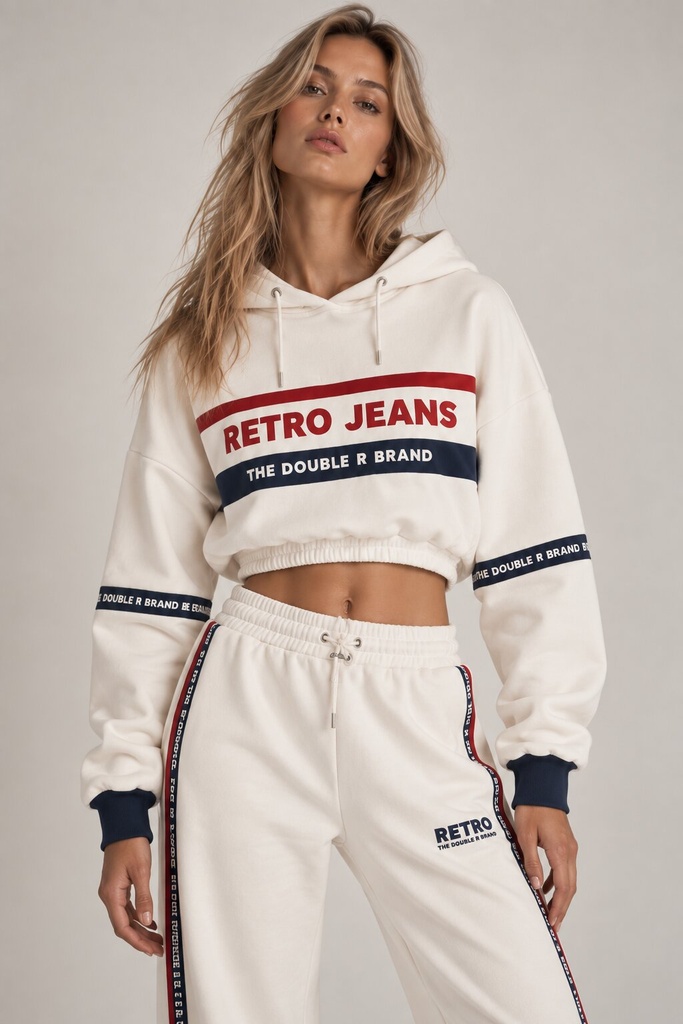 Whitney Hoodie Jogging Top, Off White