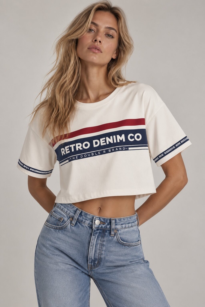 Whitney Crop T-Shirt, Off White