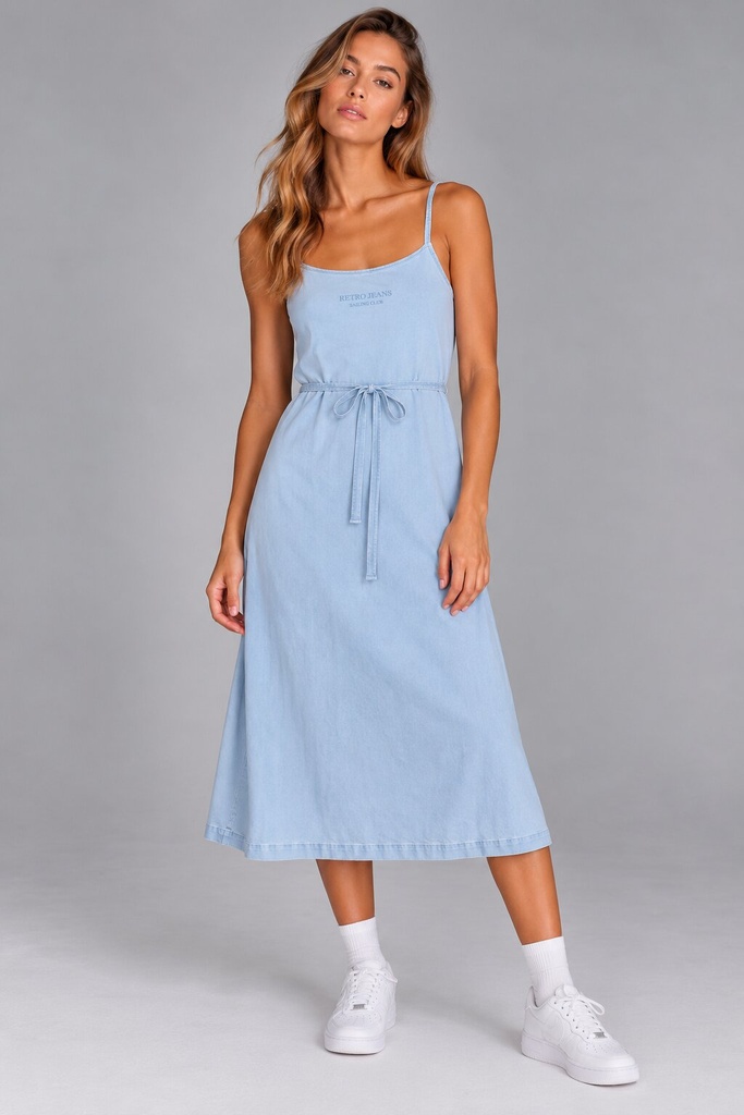 Siren Midi Woven Dress, Light Blue