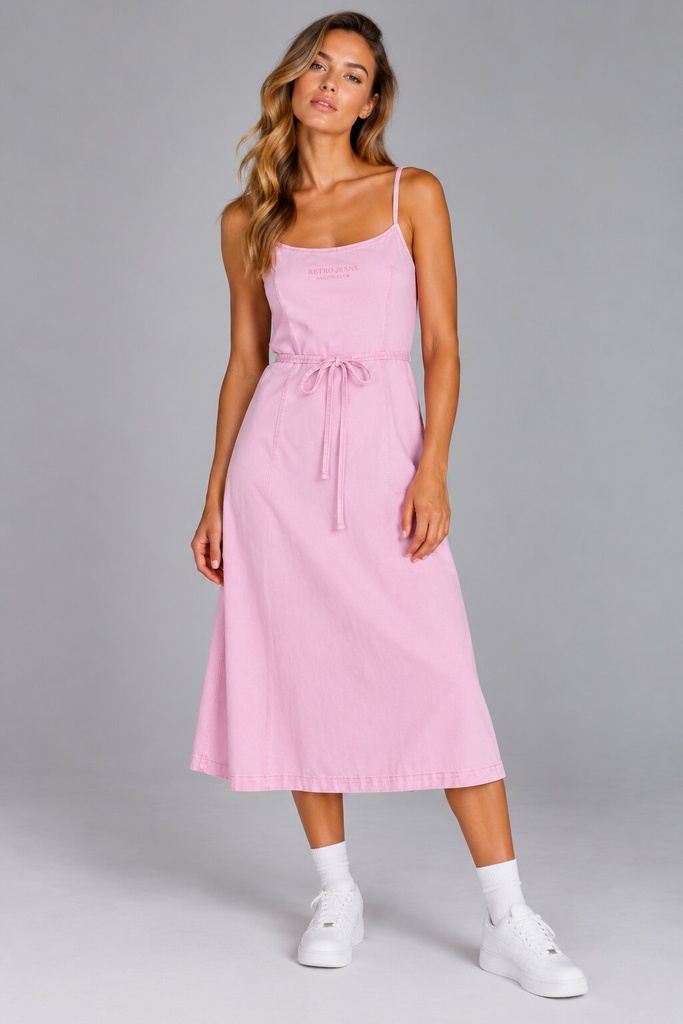 Siren Midi Woven Dress, Light Pink