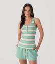 Tiger Lily Tank Top, Mint Striped