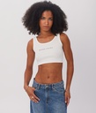 Gwen Crop Tank Top, White