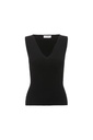 Rib Detail V-neck Tank Top