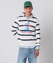 Sagen Hoodie Jogging Top, White Striped