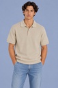 Ventura Knitted Polo, Sand