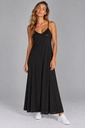 Harlow Long Woven Dress, Black