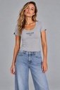 Freya Knitted T-Shirt, Grey Melange