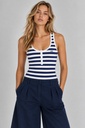 Marija Tank Top, Dark Blue Striped